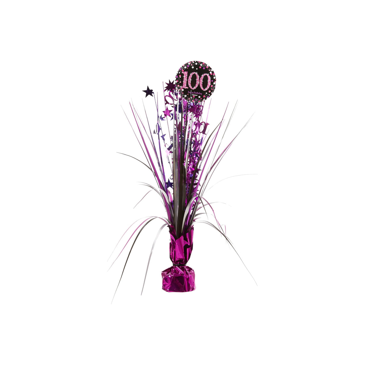 100th Birthday Glittery Pink Spray Centrepiece