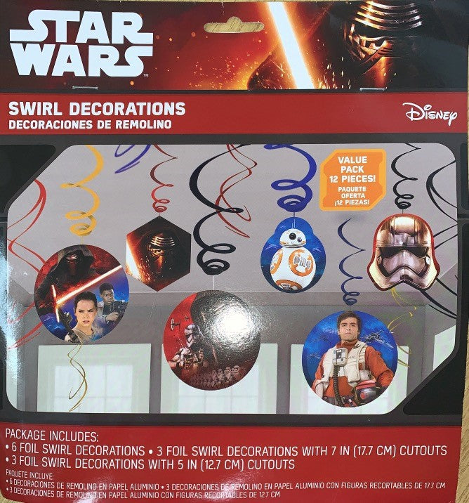 Disney Star Wars Swirl Decorations – 12pcs