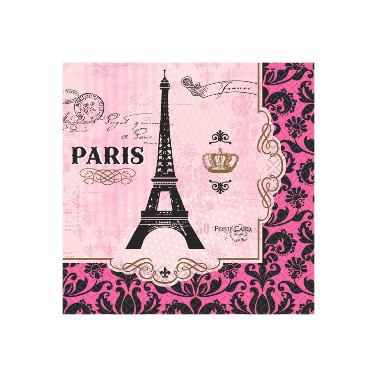 A Day in Paris 16 Luncheon Napkins 33cm