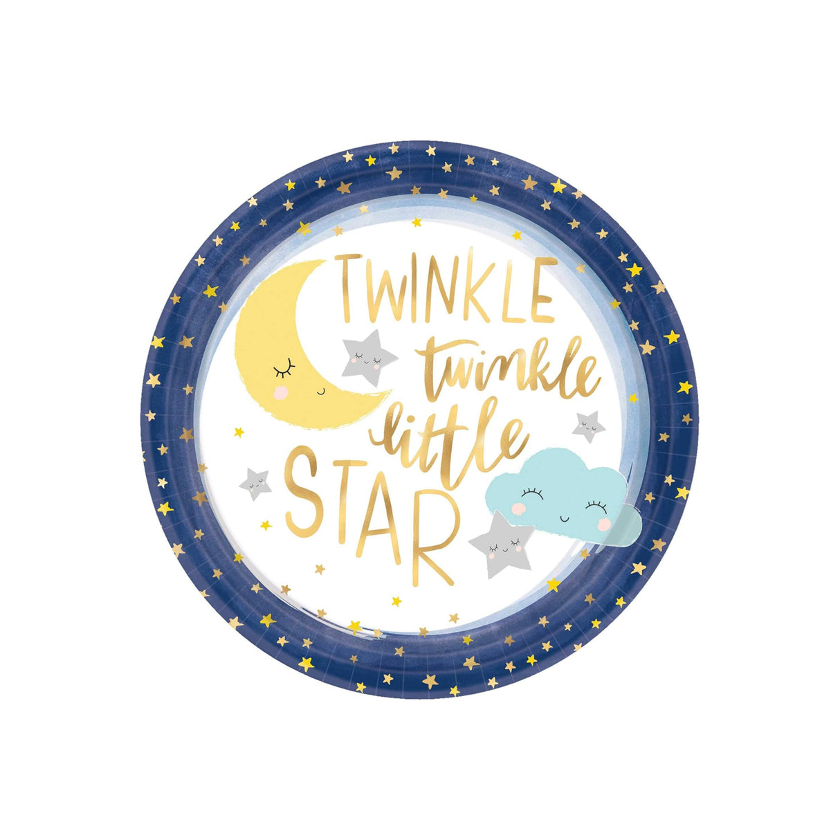 Twinkle Little Star Metallic Paper Party Plates  8 Pack