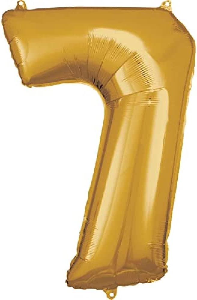 Yellow Number 7 Foil Balloon 33in