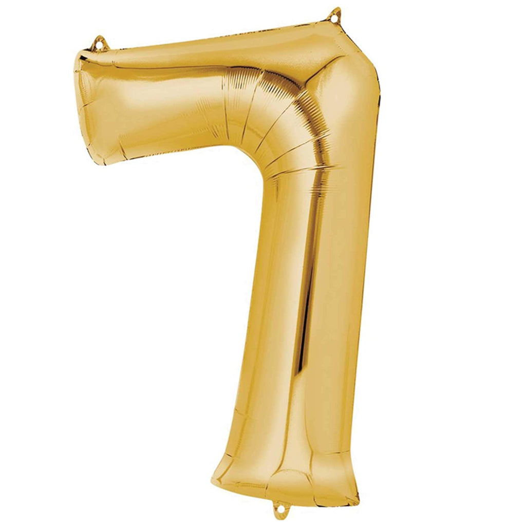 Number 7 Gold Foil Balloon