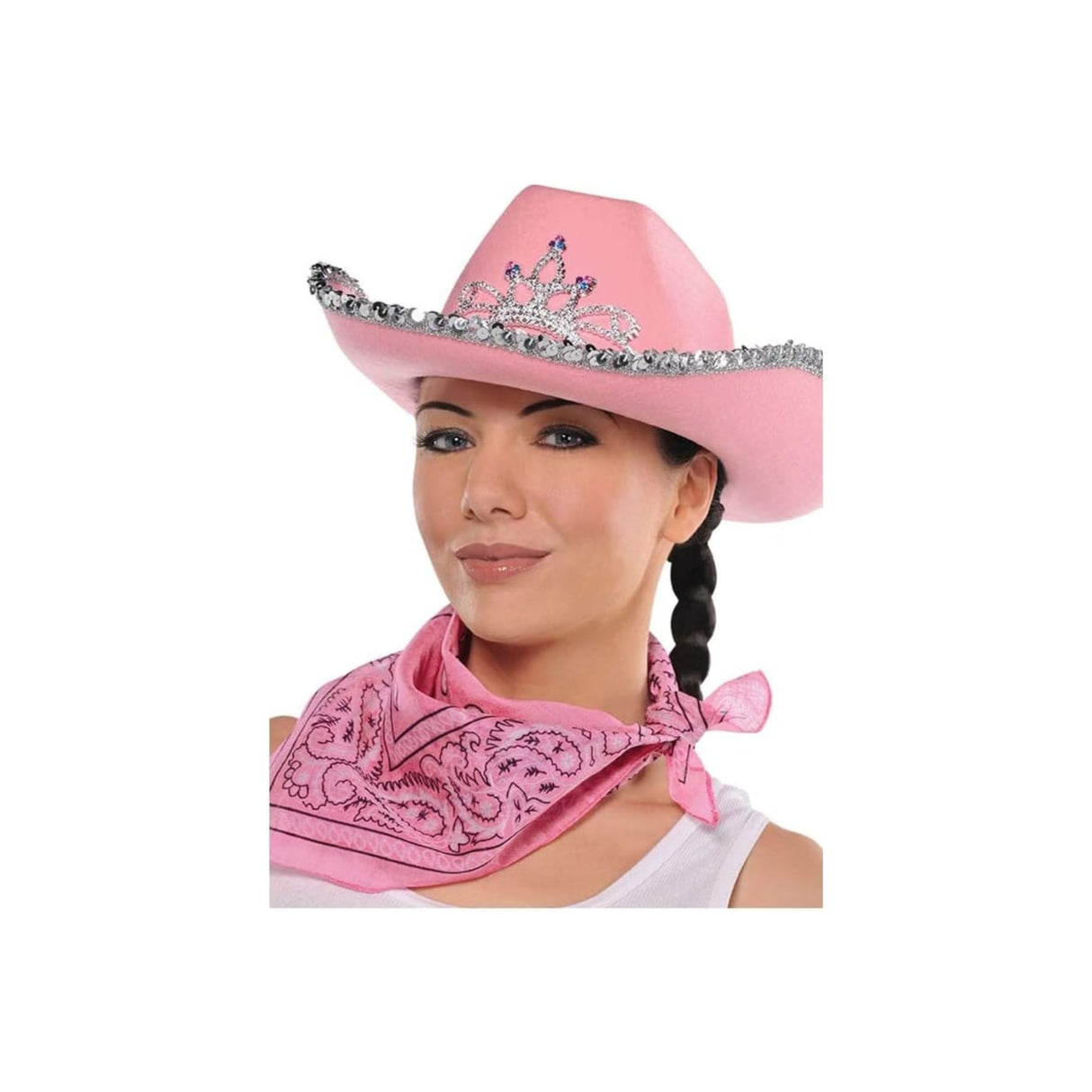 Pink Cowgirl Hat with Rhinestone Design