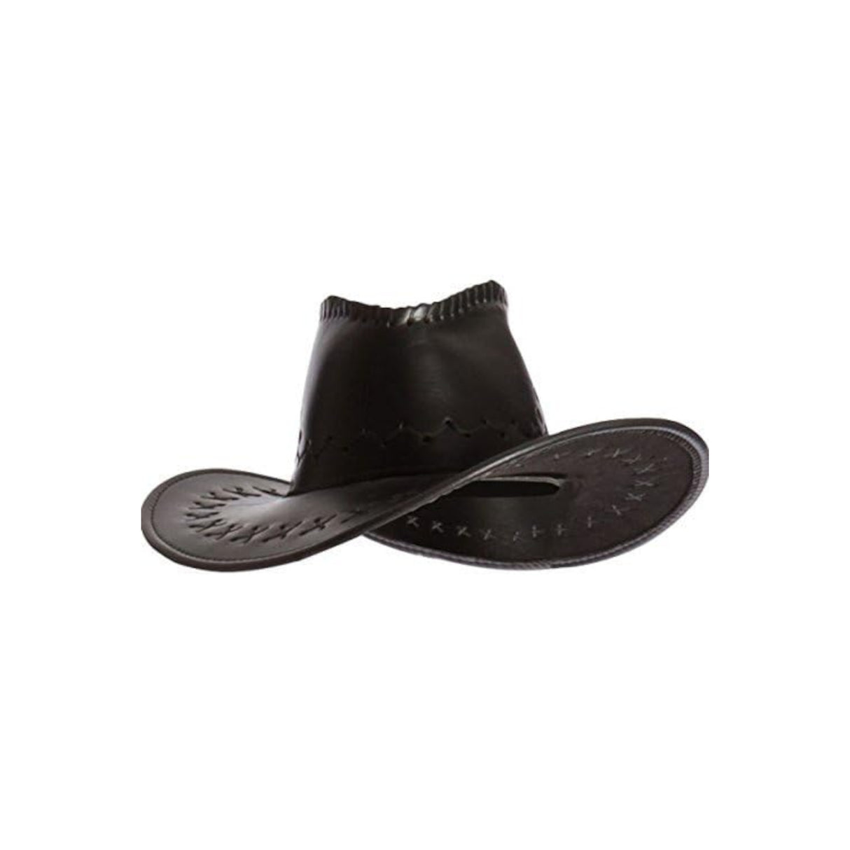 Western Cowboy Faux Leather Hat Black