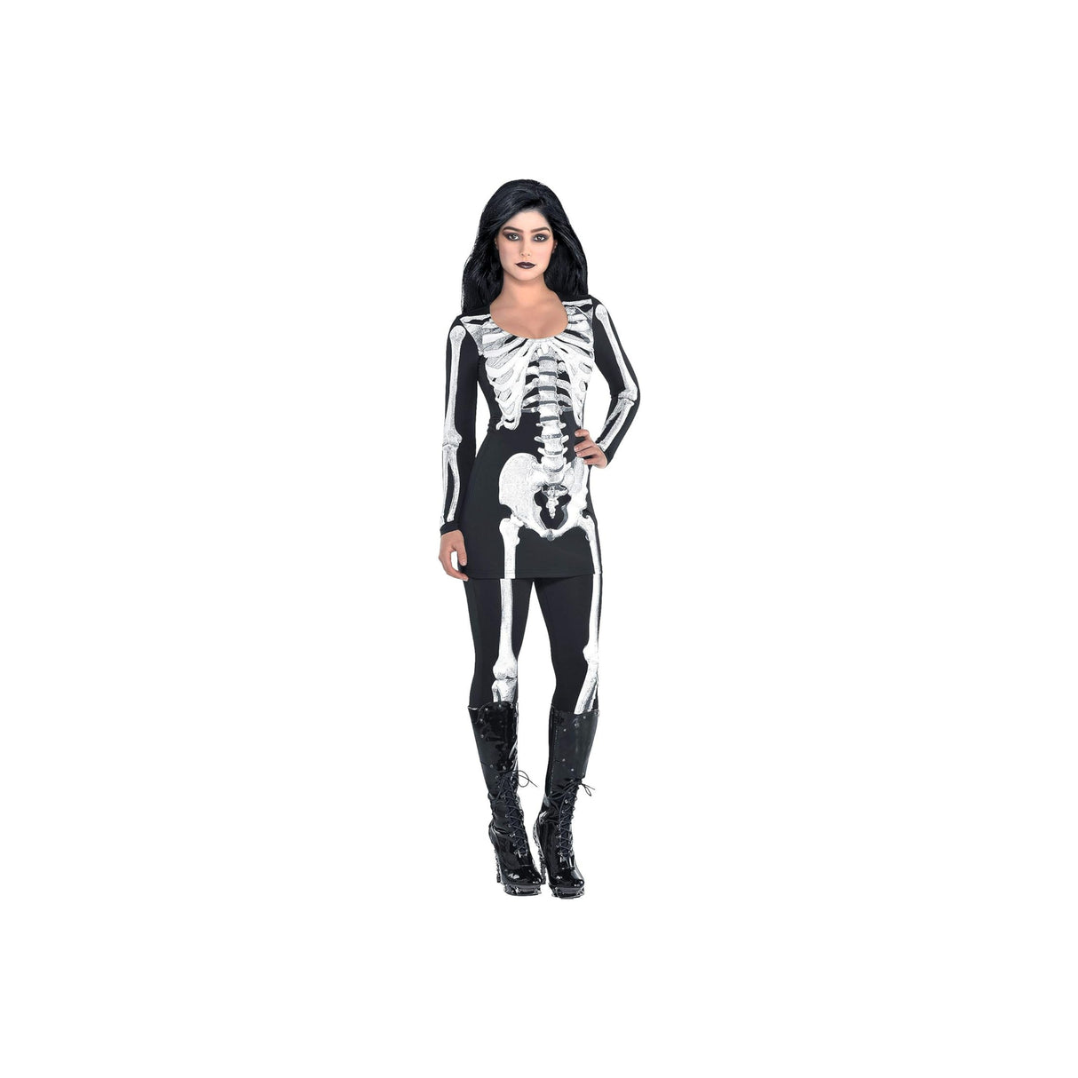 Bare Bones Ladies Skeleton Fancy Dress Costume Small