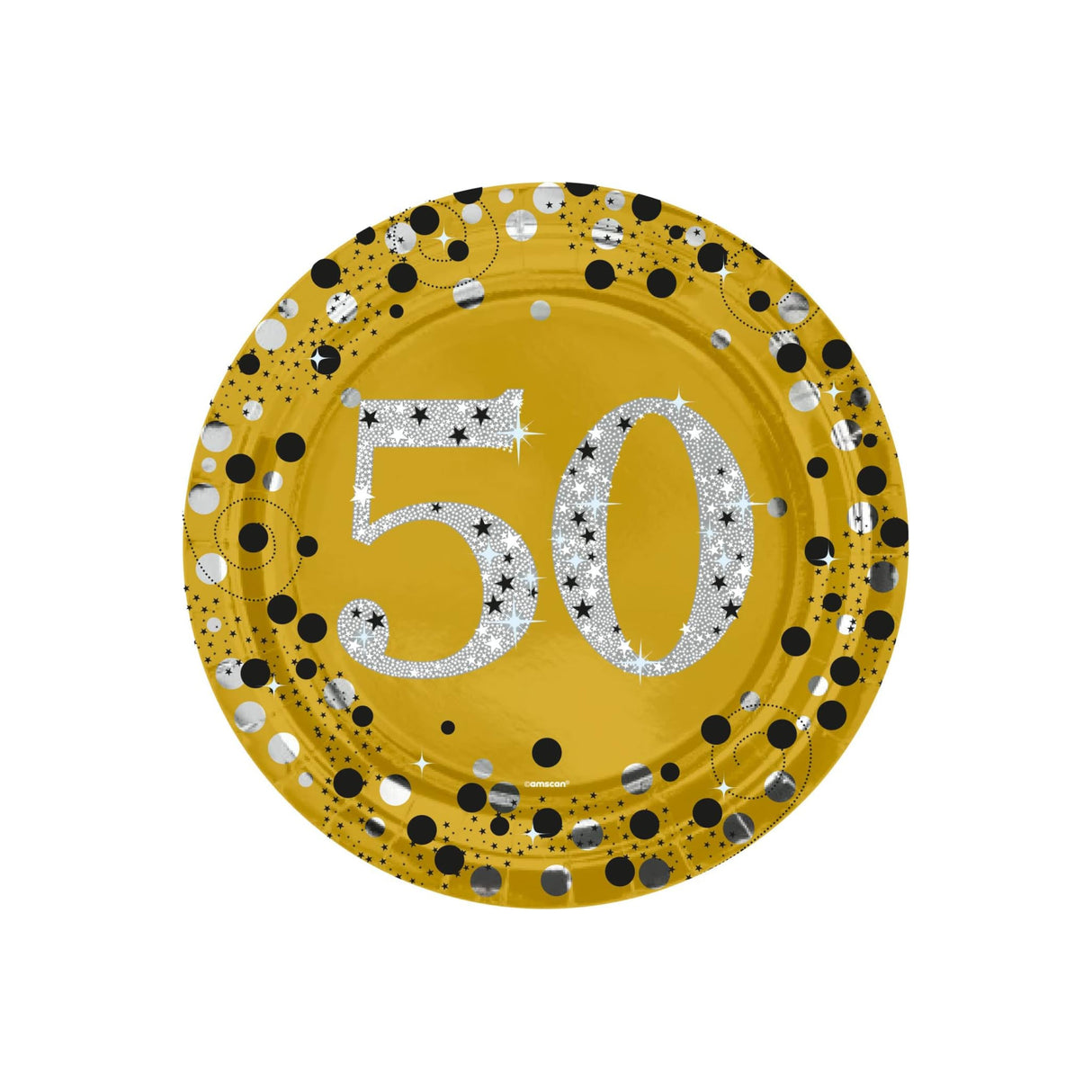 50th Round Paper Plate 8 Pack