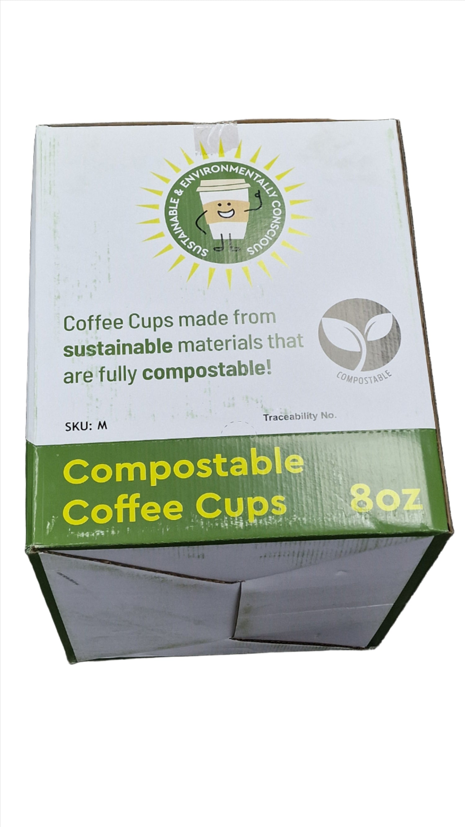 700 Eco Friendly Compostable Disposable Coffee Cups for Hot &amp; Cold Drinks