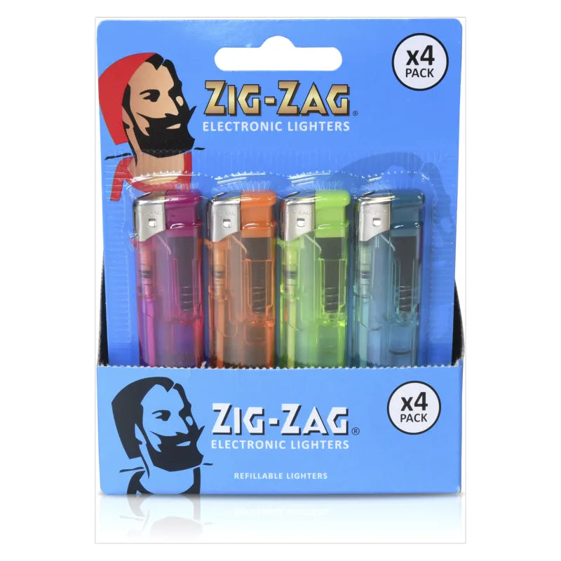 Zig Zag Electronic Lighters 4 Pack