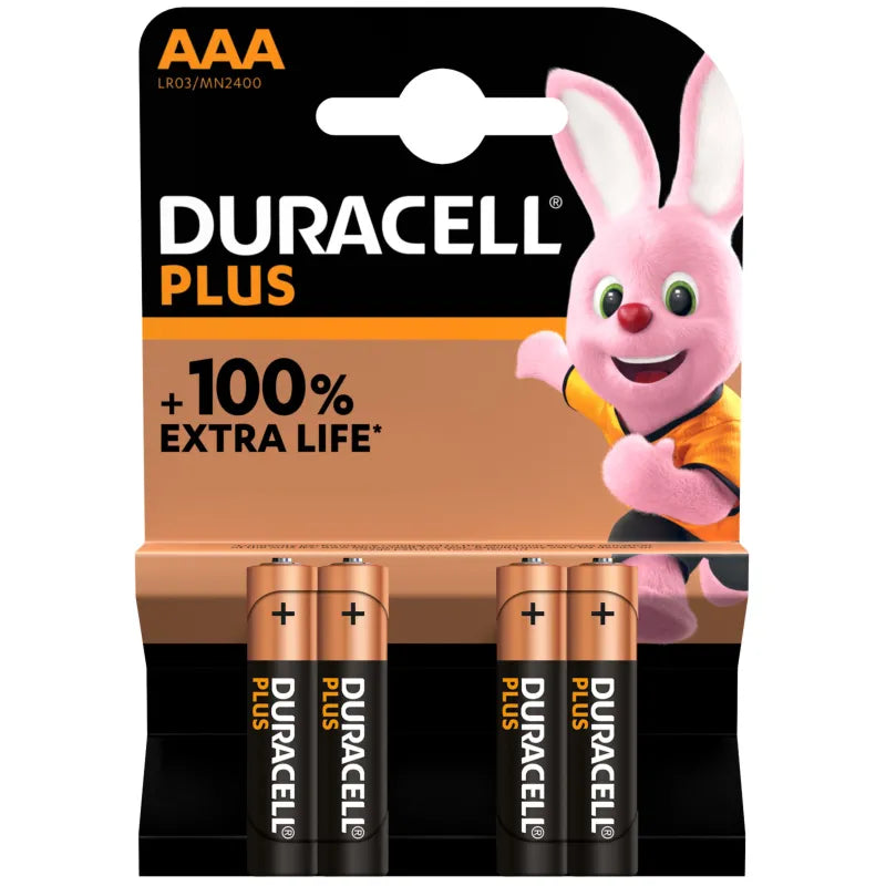 Duracell Plus AAA 1.5V Alkaline Batteries 4Pack