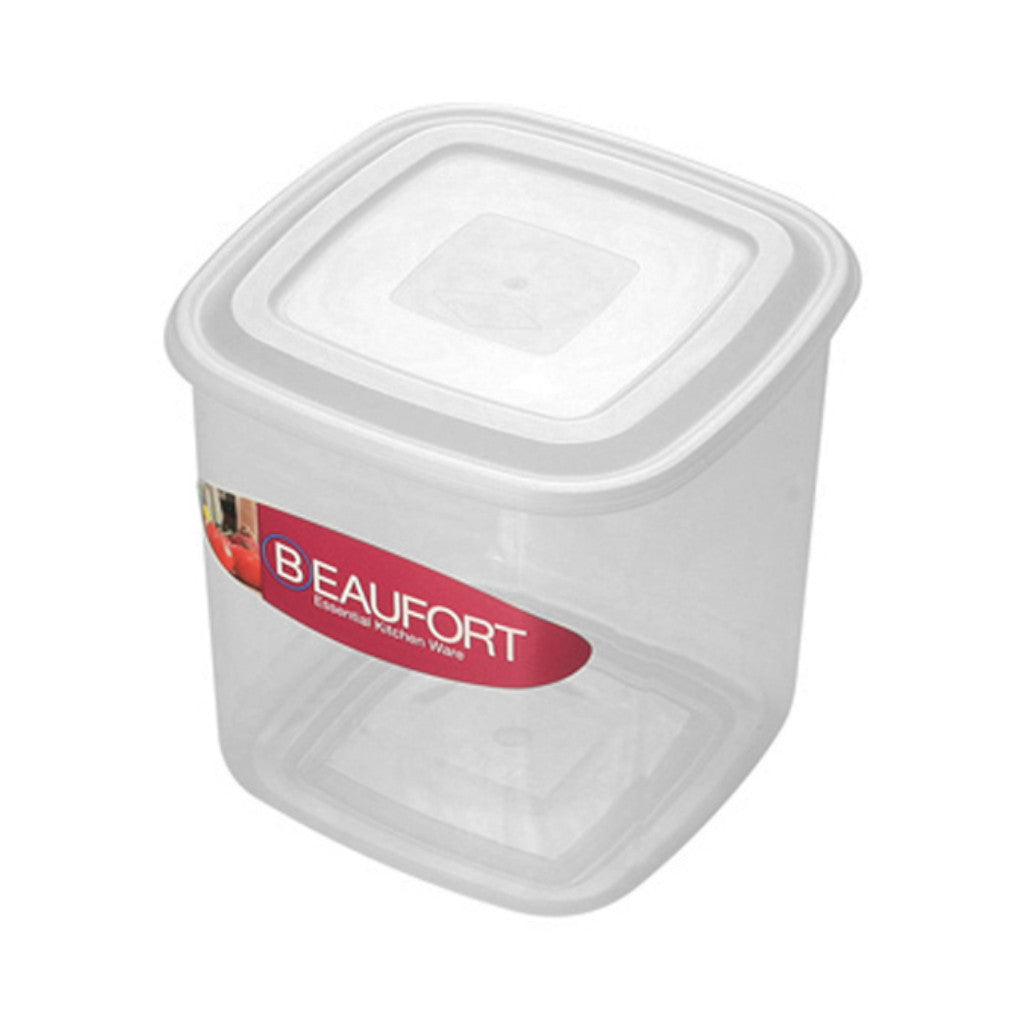 2 Litre Square Upright Food Container Clear