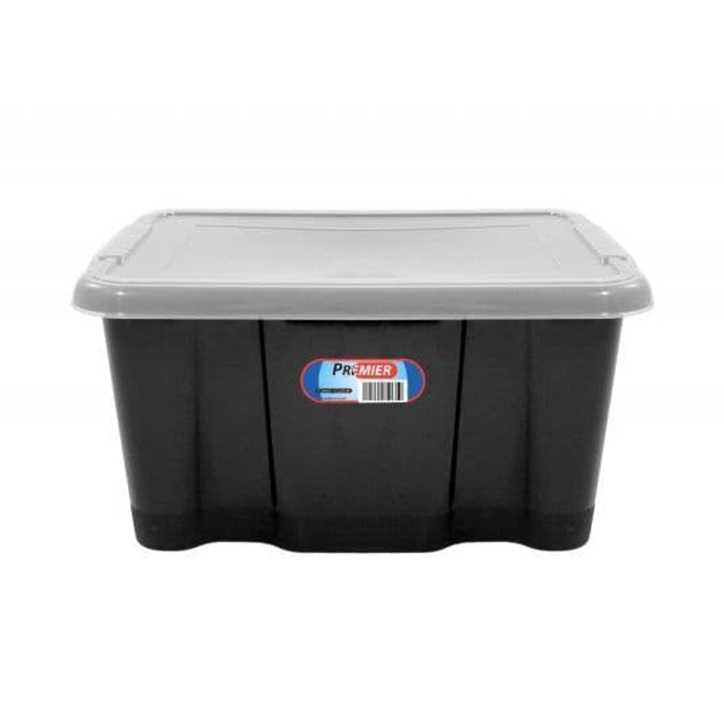 Storage Box with Lid Black 24 Litre