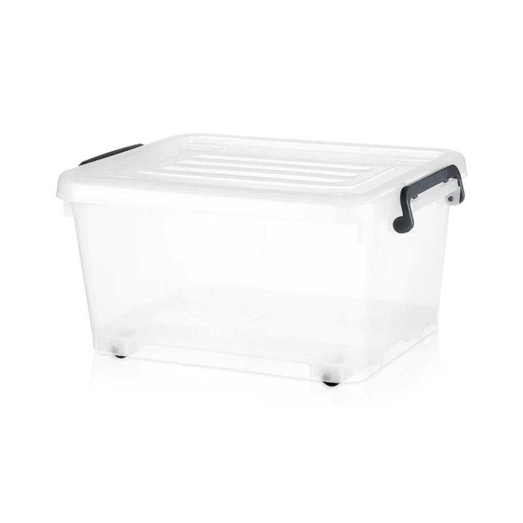 100 Litre Wheeled Storage Box With Lid Platinum