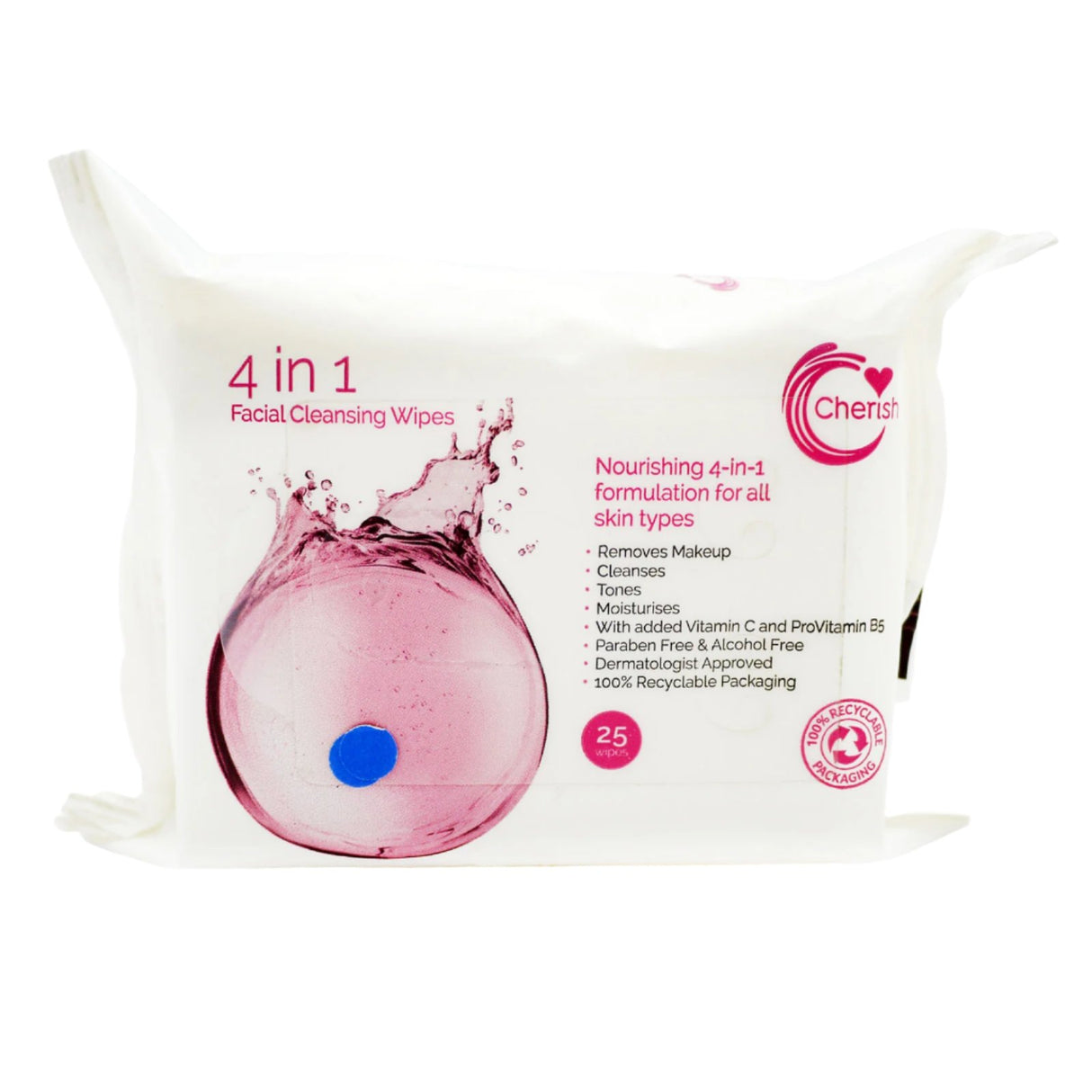 Cherish 3 In 1 Facial Beauty Cleansing Wipes