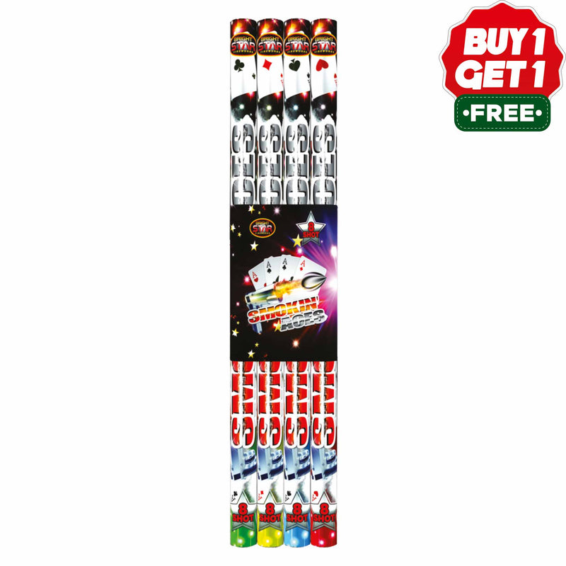 Smokin Aces Roman Candles | 8 Shot | 4 Piece