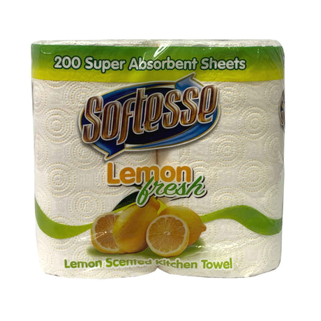 Softesse Scented Kitchen Towel Lemon Fresh 200 Sheets 2 Pack