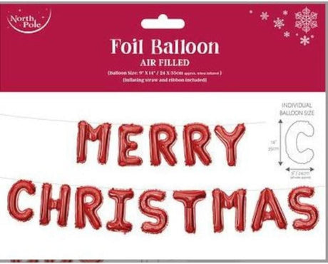 Christmas Foil Letter Balloon Red