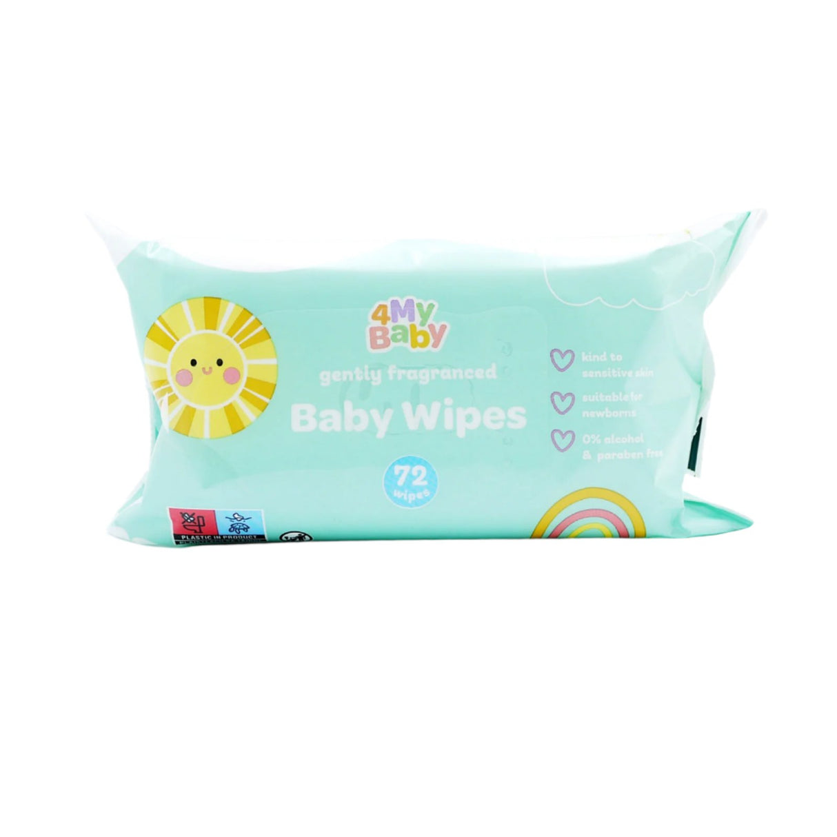 4my Baby Baby Wipes Gently Fragranced 72 Wipes