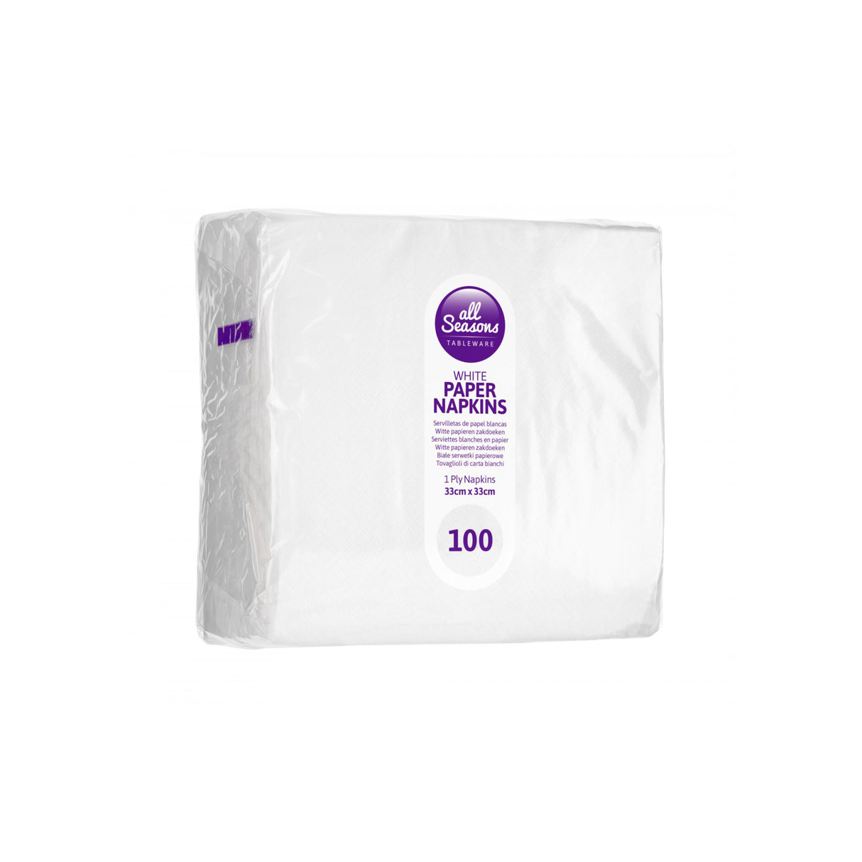 White Paper Napkins 1 Ply 100 Pack