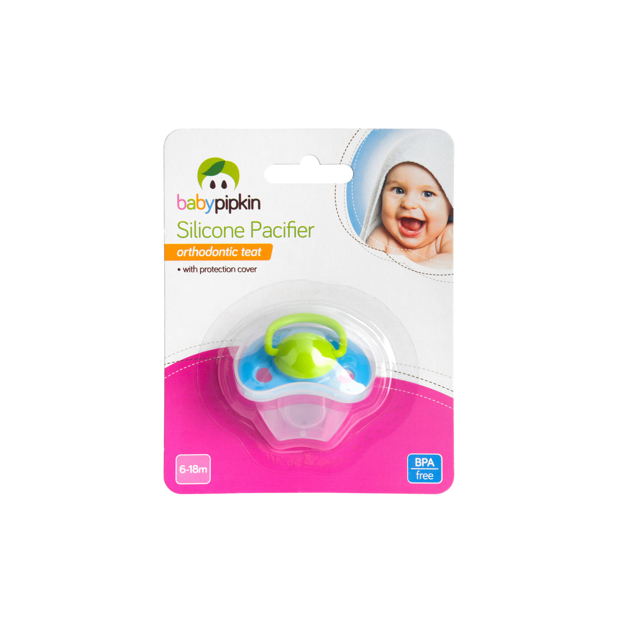 Silicone Pacifier with Cover (mixed round/orthodontic teat)