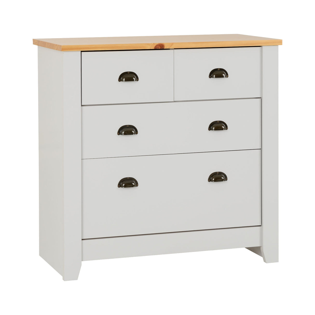 Ludlow 2+2 Drawer Chest (Grey/Oak Lacquer)