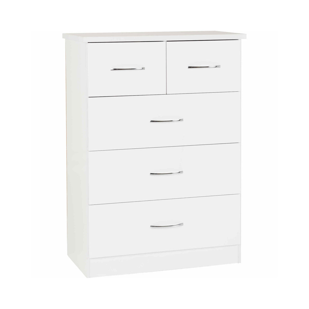 Nevada 3+2 Drawer Chest (White Gloss)