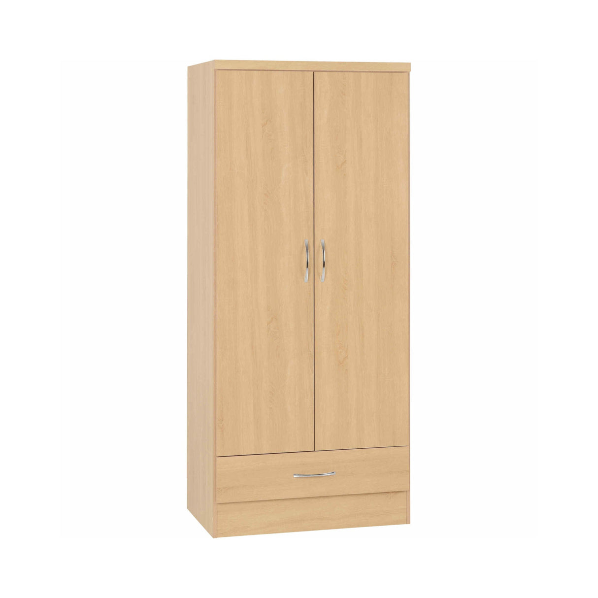 Nevada 2 Door 1 Drawer Wardrobe (Sonoma Oak Effect)