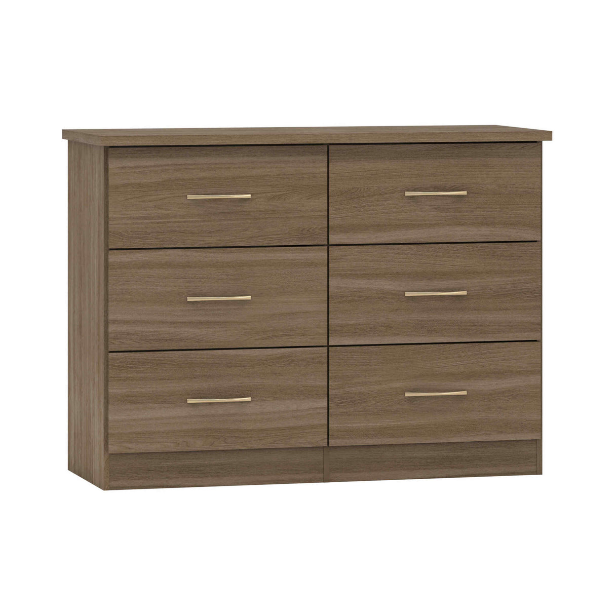 Nevada 6 Drawer Chest (Rustic Oak Effect)