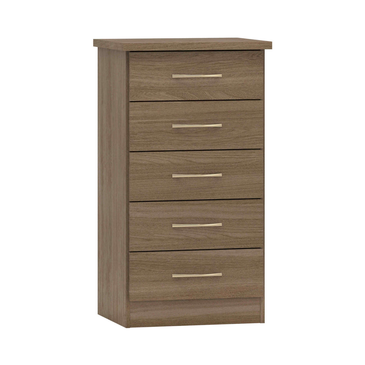 Nevada 5 Drawer Narrow Chest (Rustic Oak Effect)