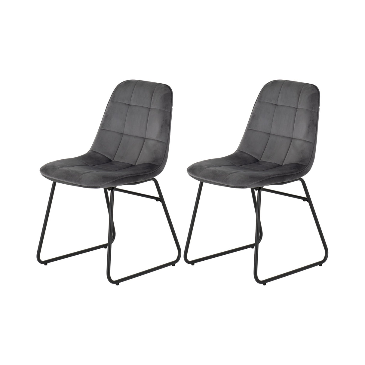 Lukas Chair (Grey Velvet) | Set of 2