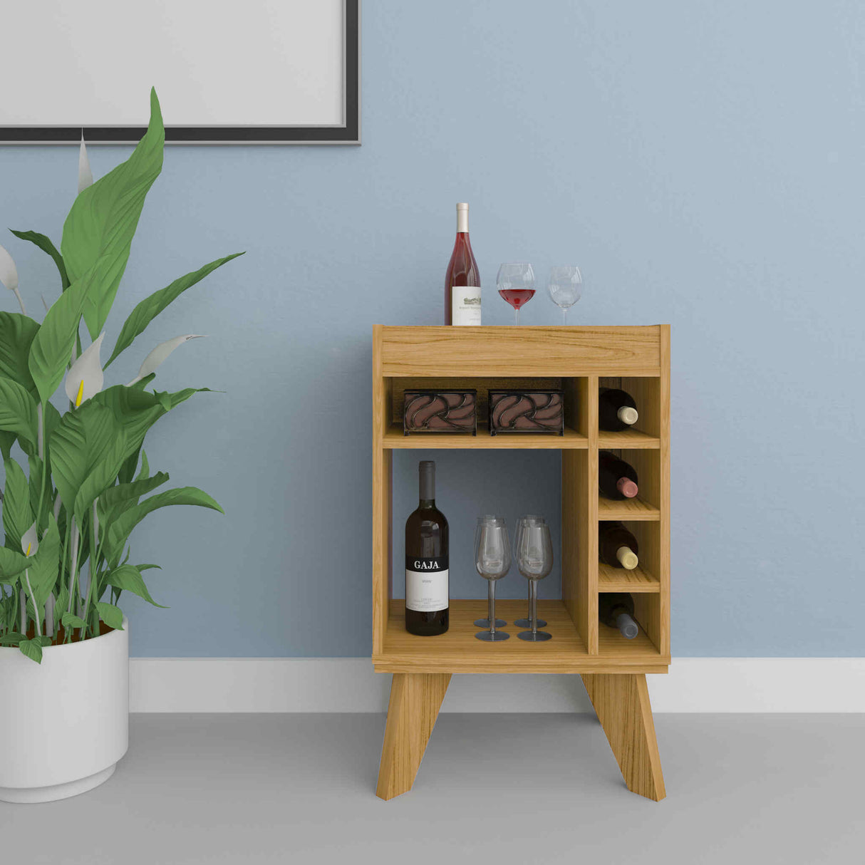 Naples Mini Bar/Side Table (Oak Effect)