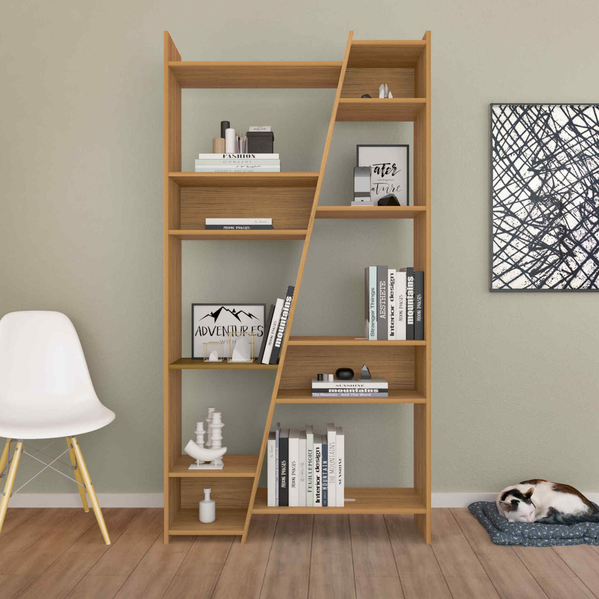 Naples Tall Bookcase (Oak Effect)