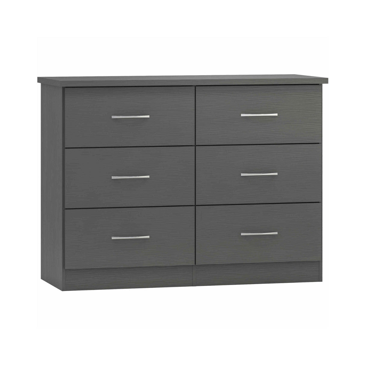 Nevada 6 Drawer Chest (3D Effect Grey)