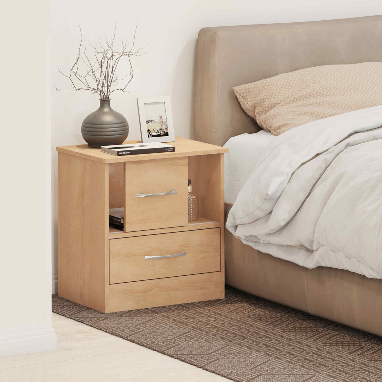 Nevada Sliding Door Bedside (Sonoma Oak Effect)