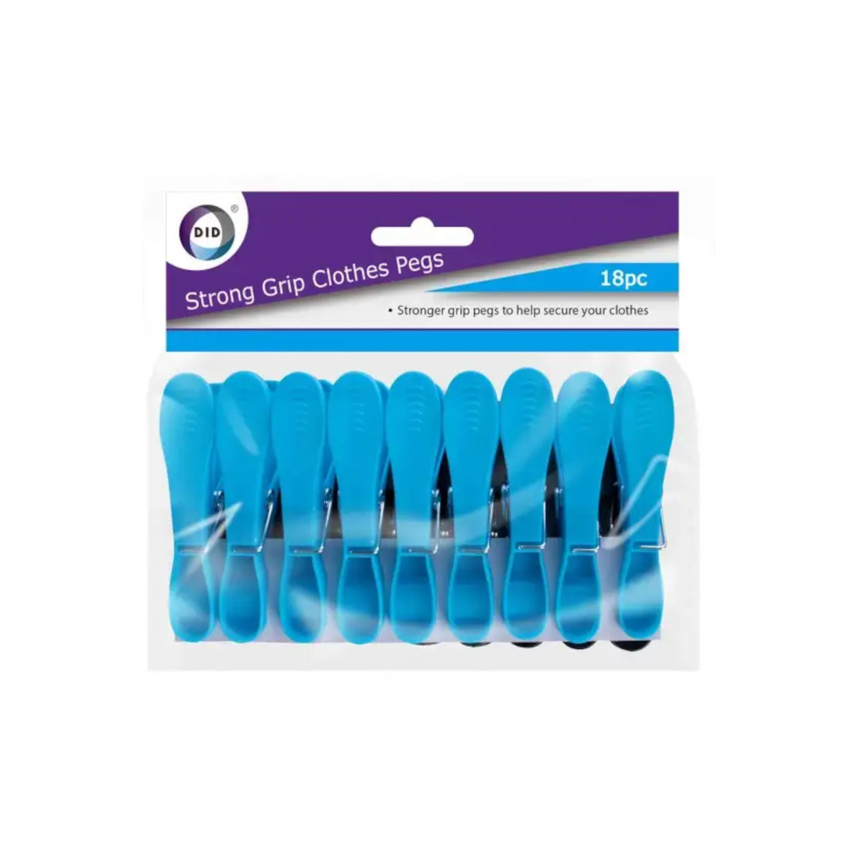 Strong Grip Clothes Pegs - 18 Pack for Hanging Laundry