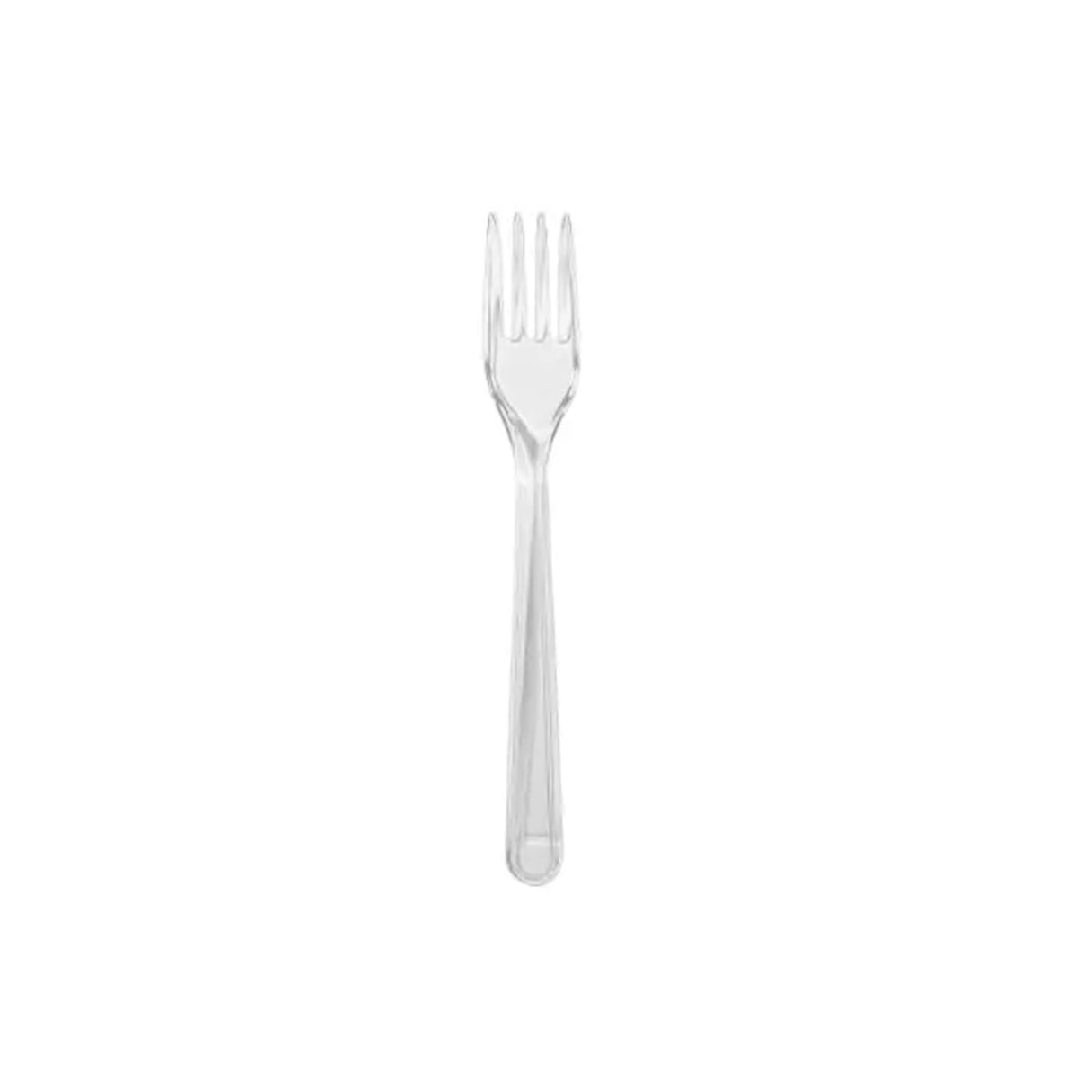 Reusable Heavy Duty Plastic Clear Forks - 40 Pack for Parties & Events