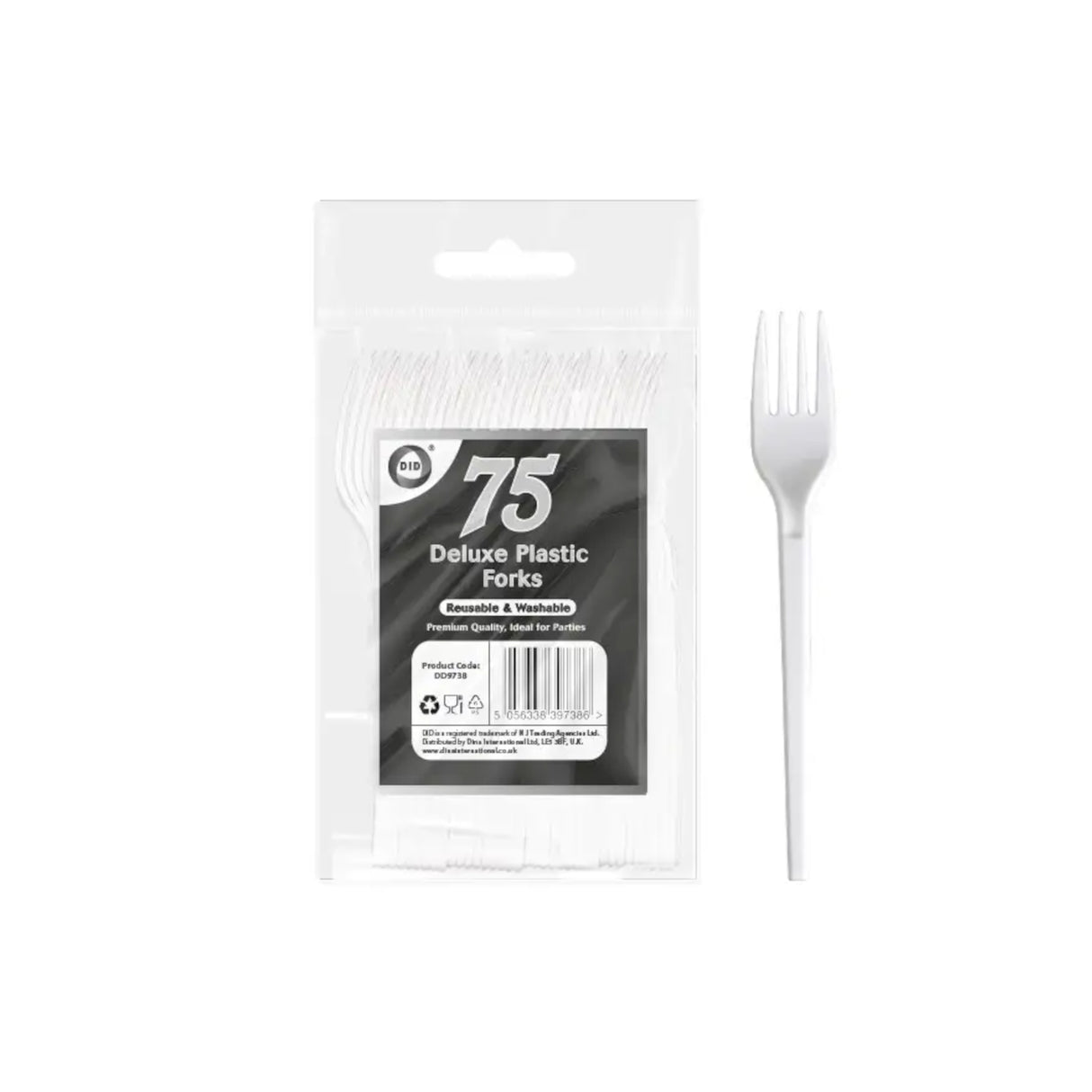 75-Pack Reusable Deluxe Plastic Forks – Premium Quality, Eco-Friendly & Durable