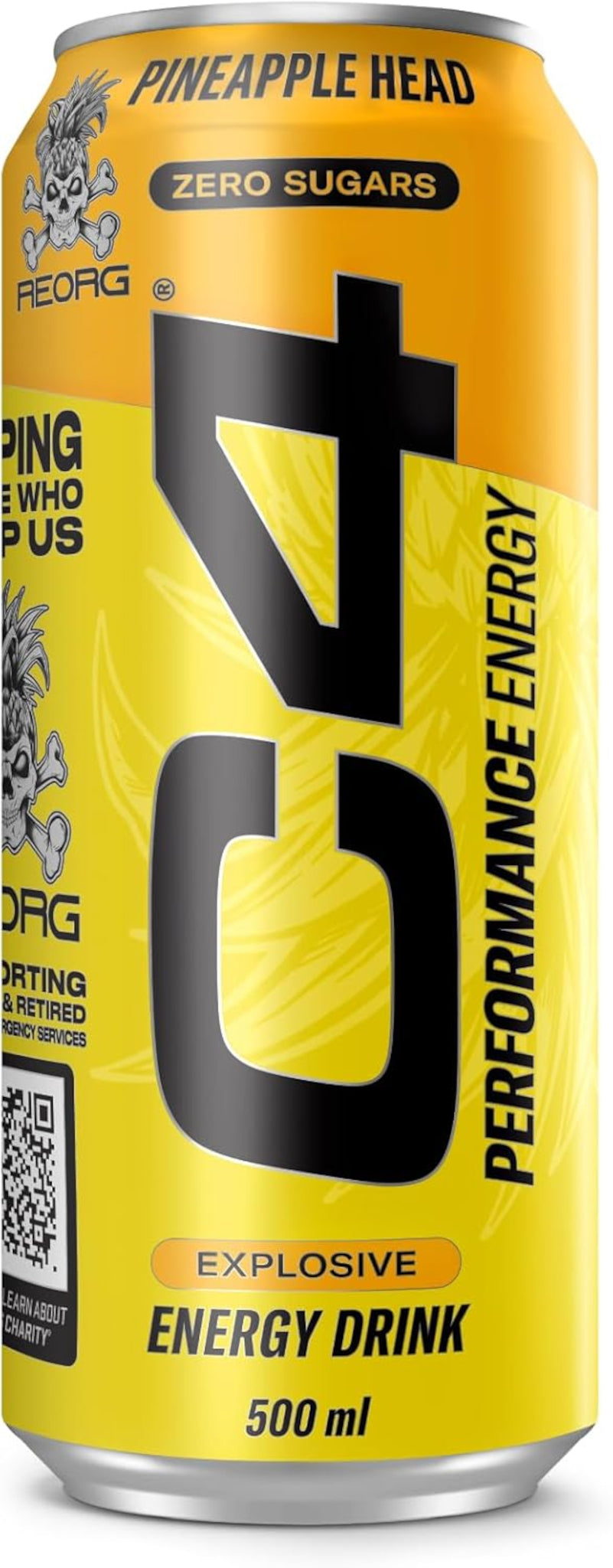 C4 Performance Energy Explosive Energy Drink Pineapple Head Zero Sugar 500ml