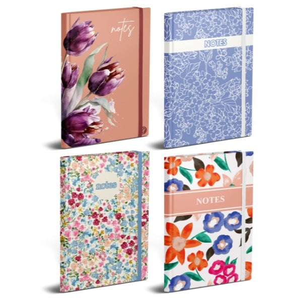 A6 Floral Notebooks 4 Assorted Design