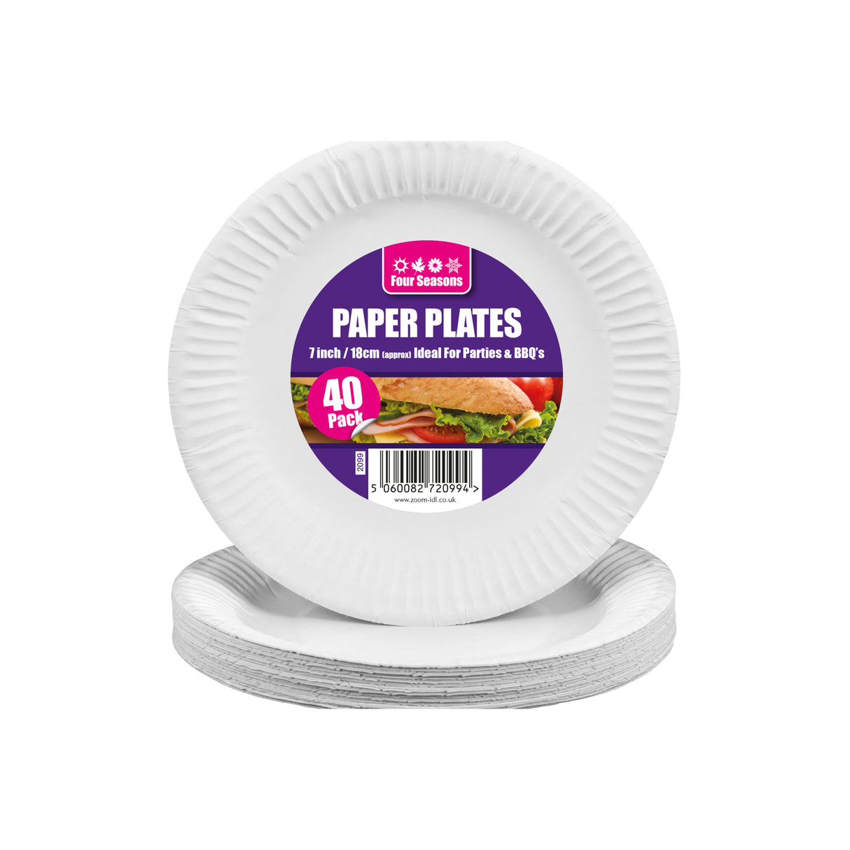 7" Paper Plate 40 Pack