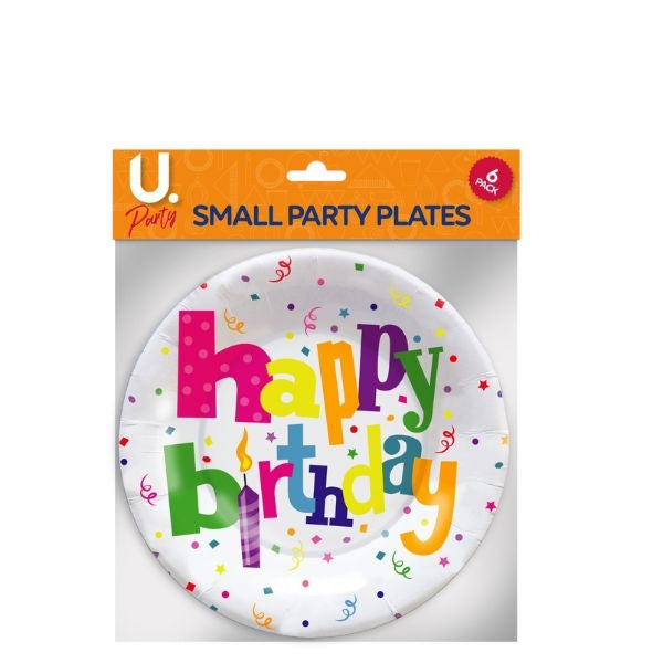 Happy Birthday Paper Plate 6 Pack