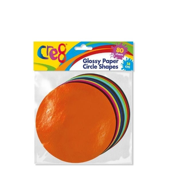 Glossy Paper Circle Shapes 80 Sheets