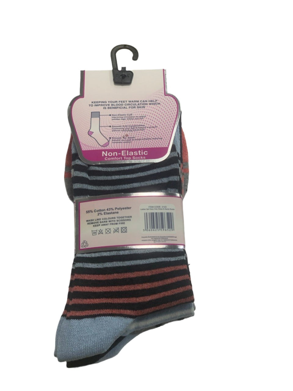 Ladies Stripe &amp; Spots Socks 3 Pack