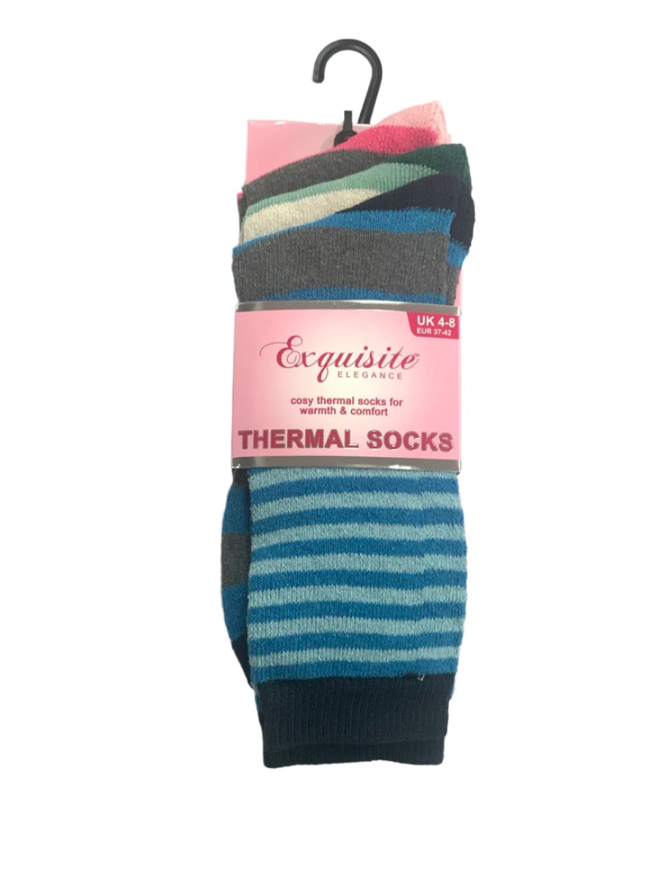 Ladies Thermal Stripe Socks 3 Pack