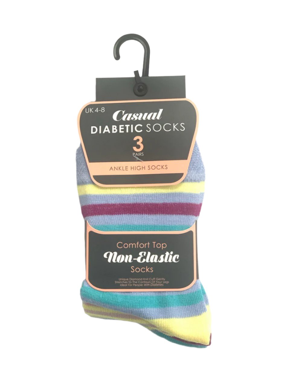 Ladies Casual Diabetic Socks 3 Pairs Black