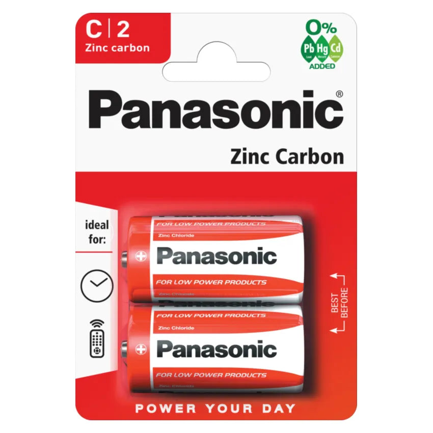 Panasonic C Zinc Carbon Batteries 2 Pack