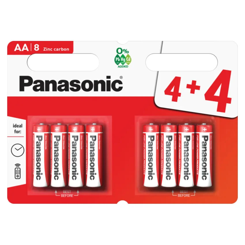 Panasonic AA Zinc Carbon Batteries 8 Pack