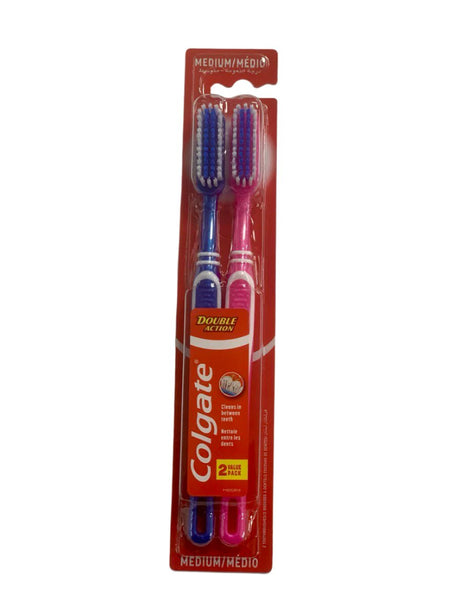 Colgate Double Action Toothbrush Medium Twin Pack