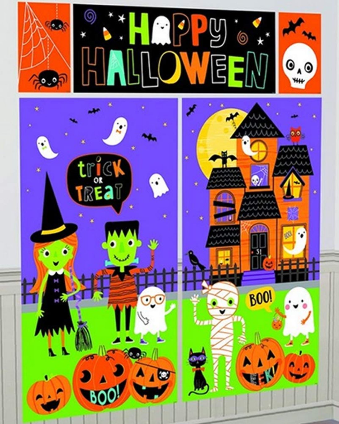 Halloween Friends Scene Setter Wall Decoration 5pcs MultiColour