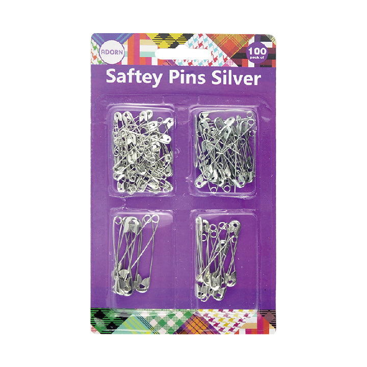 Safety Pins Silver 100pk