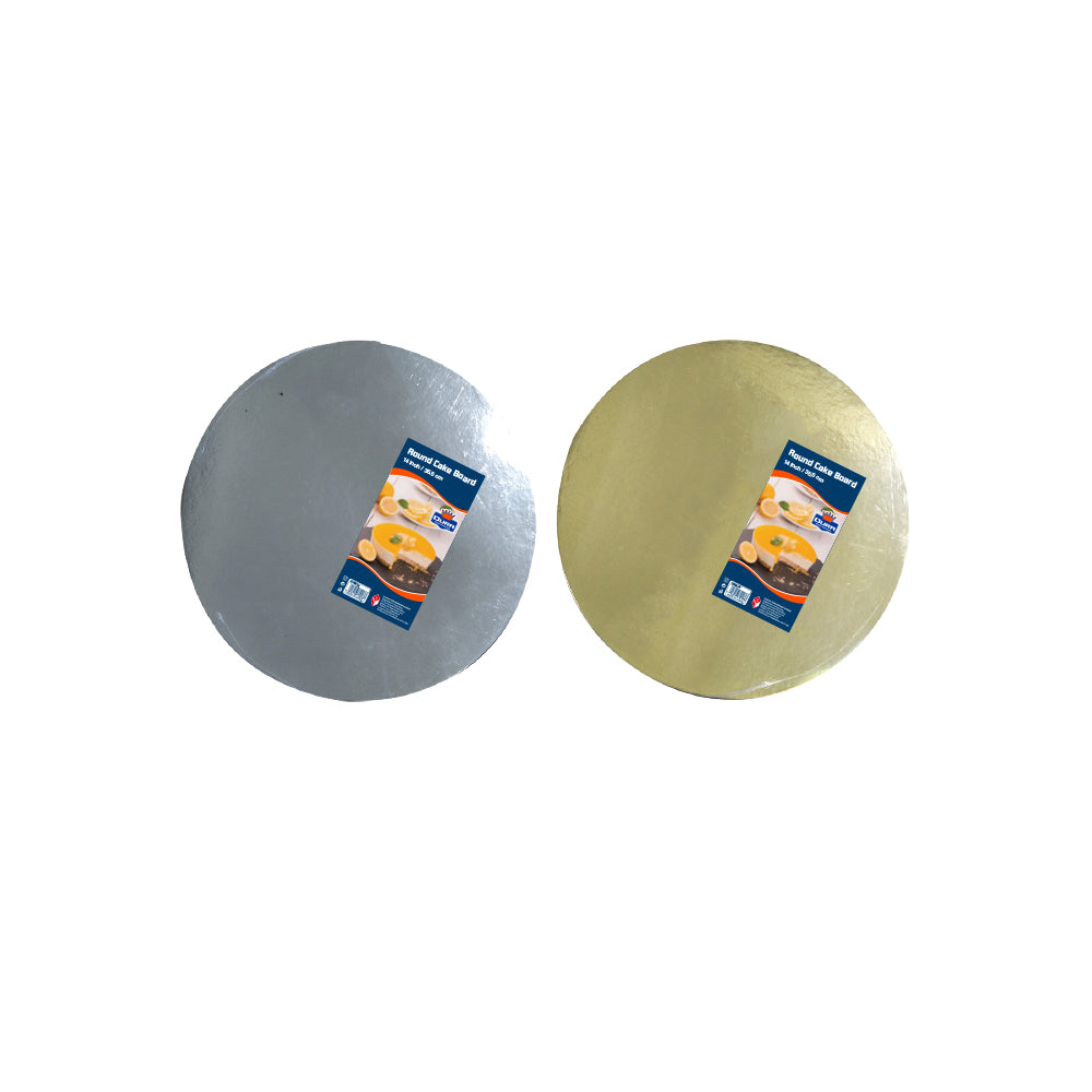 14Inch Round Cake Board Silver & Gold